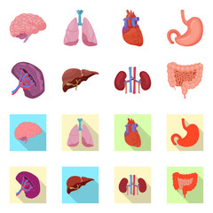 Wall Mural - Vector design of body and human symbol. Collection of body and medical vector icon for stock.