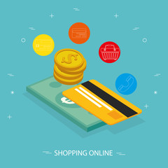 Wall Mural - online store with credit card and design