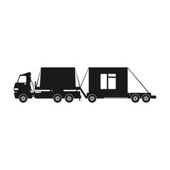 Wall Mural - Truck vector icon.Black vector icon isolated on white background truck .