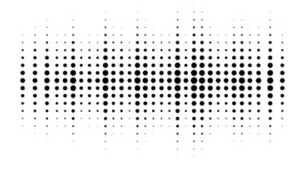 Poster - Halftone dotted audio equalizer. Halftone effect vector pattern.