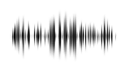 Wall Mural - halftone dotted audio equalizer. halftone effect vector pattern.
