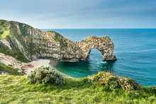 Durdle Door On The Jurassic Coast In Dorset, UK. 