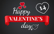 Romantic Valentines Day template of horizontal banner for with red and white hearts. Vector illustration