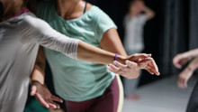 Dancer Support Partner Hand, Contemporary Dance Performance, Contact Improvisation