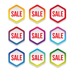 Canvas Print - Sale label promotion hexagon sticker