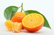 Fresh tangerines on white background. Studio shot.