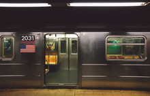 Open Door Of Subway Train At Platform