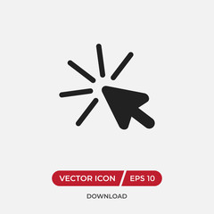 Click vector icon in modern design style for web site and mobile app