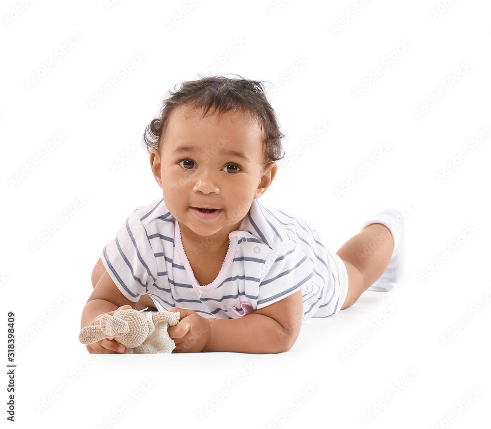 Cute African-American baby isolated on white