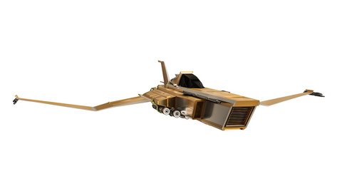 spaceship fighter isolated on white