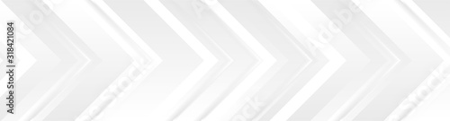 Fotografía Technology banner design with white and grey arrows