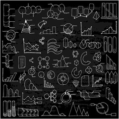 Wall Mural - Set of Data Drawing illustration Hand drawn doodle Sketch line vector eps10