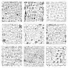 Wall Mural - Doodle collection of Business, Party, Data, Summer, Speech, Sport eps10