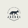Vector Logo Illustration Golden jackal Walking Emblem