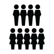 Users icon vector male and female group of people symbol avatar for business management persons in flat color glyph pictogram illustration
