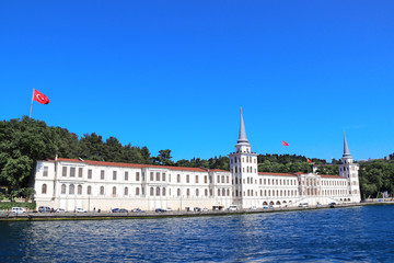 Sticker - View from the Bosphorus to Kuleli Military High School, Istanbul, Turkey