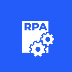 Canvas Print - RPA, robotic process automation vector icon for web