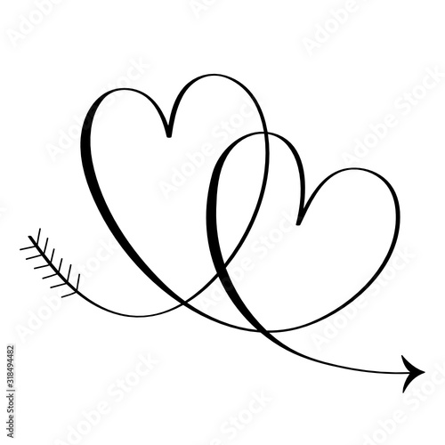 Download Hand Drawn Vector Interlocking Hearts With Copy Space Stock Vector Adobe Stock