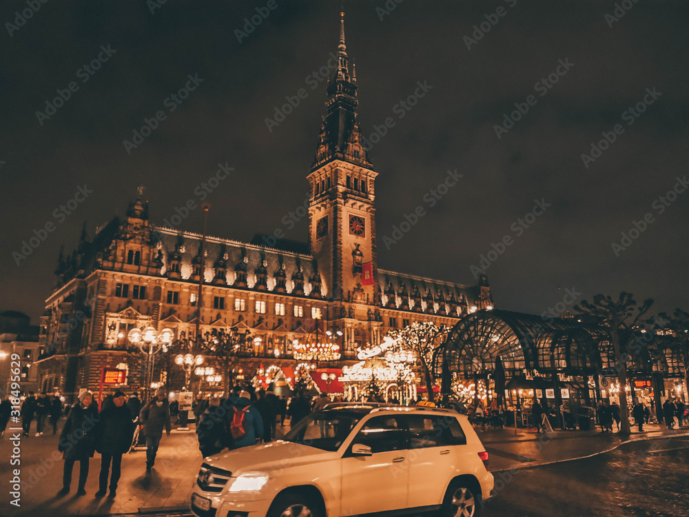 Hamburg Rathaus - obrazy, fototapety, plakaty 
