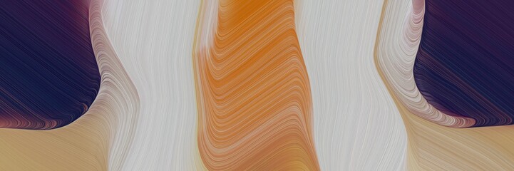 Poster - decorative header with very dark blue, ash gray and coffee colors. dynamic curved lines with fluid flowing waves and curves