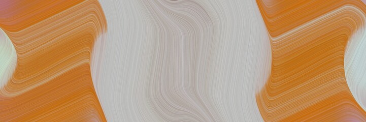 Poster - modern designed horizontal banner with ash gray, coffee and peru colors. dynamic curved lines with fluid flowing waves and curves