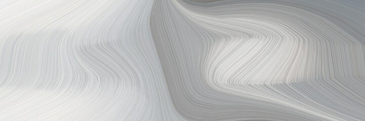 Poster - decorative designed horizontal header with silver, gray gray and linen colors. dynamic curved lines with fluid flowing waves and curves