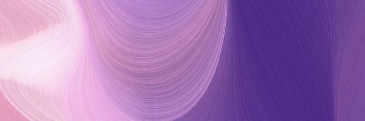 Poster - flowing horizontal banner with dark slate blue, pastel pink and plum colors. dynamic curved lines with fluid flowing waves and curves