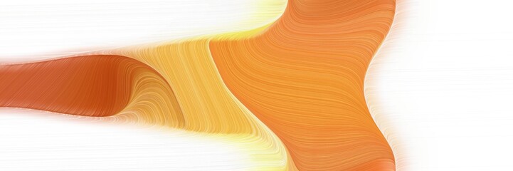 Poster - moving horizontal banner with peru, linen and khaki colors. dynamic curved lines with fluid flowing waves and curves