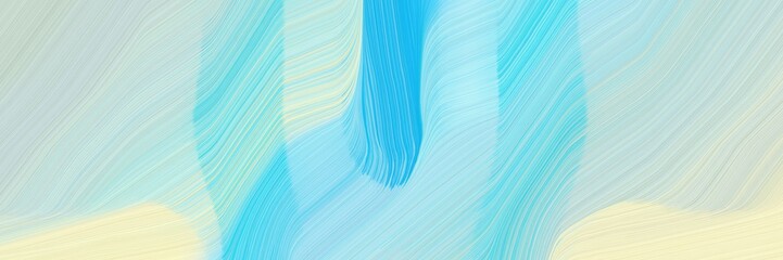 Poster - dynamic banner with powder blue, turquoise and sky blue colors. dynamic curved lines with fluid flowing waves and curves