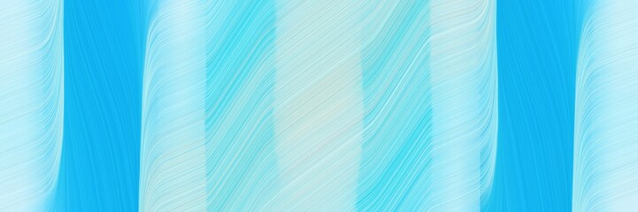 Poster - colorful header with pale turquoise, deep sky blue and sky blue colors. dynamic curved lines with fluid flowing waves and curves
