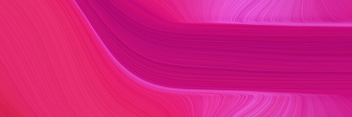 Poster - moving banner with medium violet red, neon fuchsia and deep pink colors. dynamic curved lines with fluid flowing waves and curves