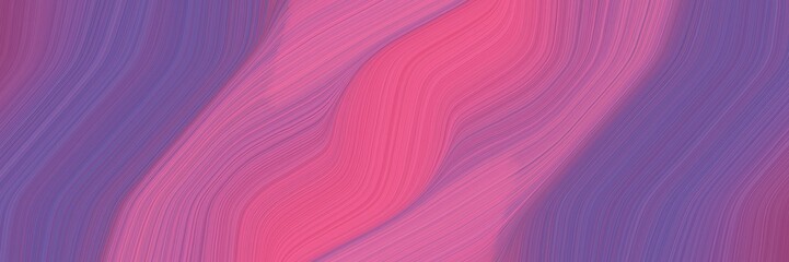 Poster - moving designed horizontal banner with antique fuchsia, pale violet red and mulberry  colors. dynamic curved lines with fluid flowing waves and curves