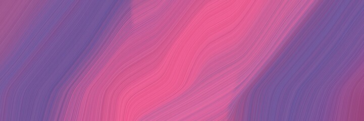 Poster - flowing designed horizontal banner with antique fuchsia, pale violet red and mulberry  colors. dynamic curved lines with fluid flowing waves and curves