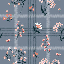 Seamless Print With Small Wildflowers.
