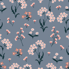 Seamless print with small wildflowers.