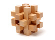 © zcy - wooden puzzle over white background