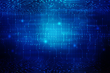 2d illustration Abstract futuristic electronic circuit technology background