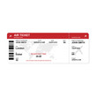 Airplane ticket with shadow. Vector