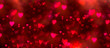 Valentines day background banner - abstract panorama background with red and pink hearts - concept love