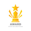 Award winner prize cup logo design. Star rating logo icon. 