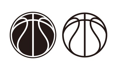 basket ball, Sports balls minimal flat line icon