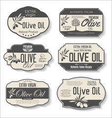 Wall Mural - Olive oil retro vintage labels collection 