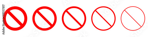 Fotografía Set of prohibition sign. Stop symbol. Red ban icon