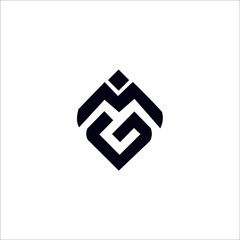 MG M G initial logo design template