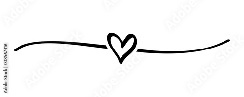 Download Hand drawn shape heart with cute sketch line, divider ...