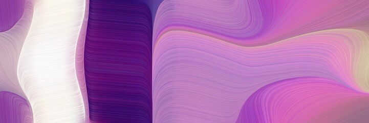 Poster - colorful designed horizontal banner with pastel violet, orchid and linen colors. dynamic curved lines with fluid flowing waves and curves
