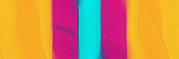 Poster - colorful banner with vivid orange, medium violet red and dark turquoise colors. dynamic curved lines with fluid flowing waves and curves
