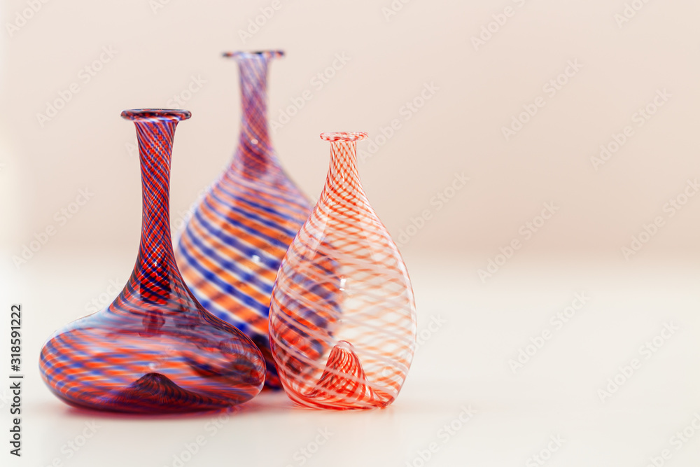 Glass vase - composition with glass vases - obrazy, fototapety, plakaty 