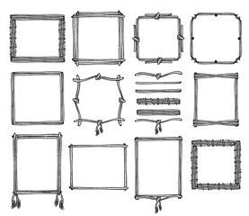 Wall Mural - simple doodle frames and dividers set