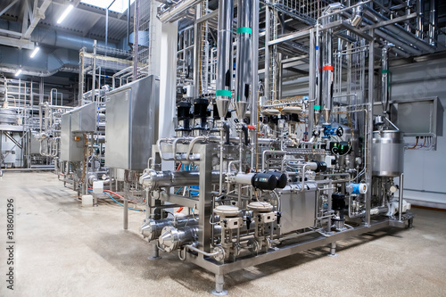 Fotografía Food industry equipment close-up. Milk processing